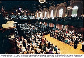 Finney Chapel during Oberlin's hymn festival